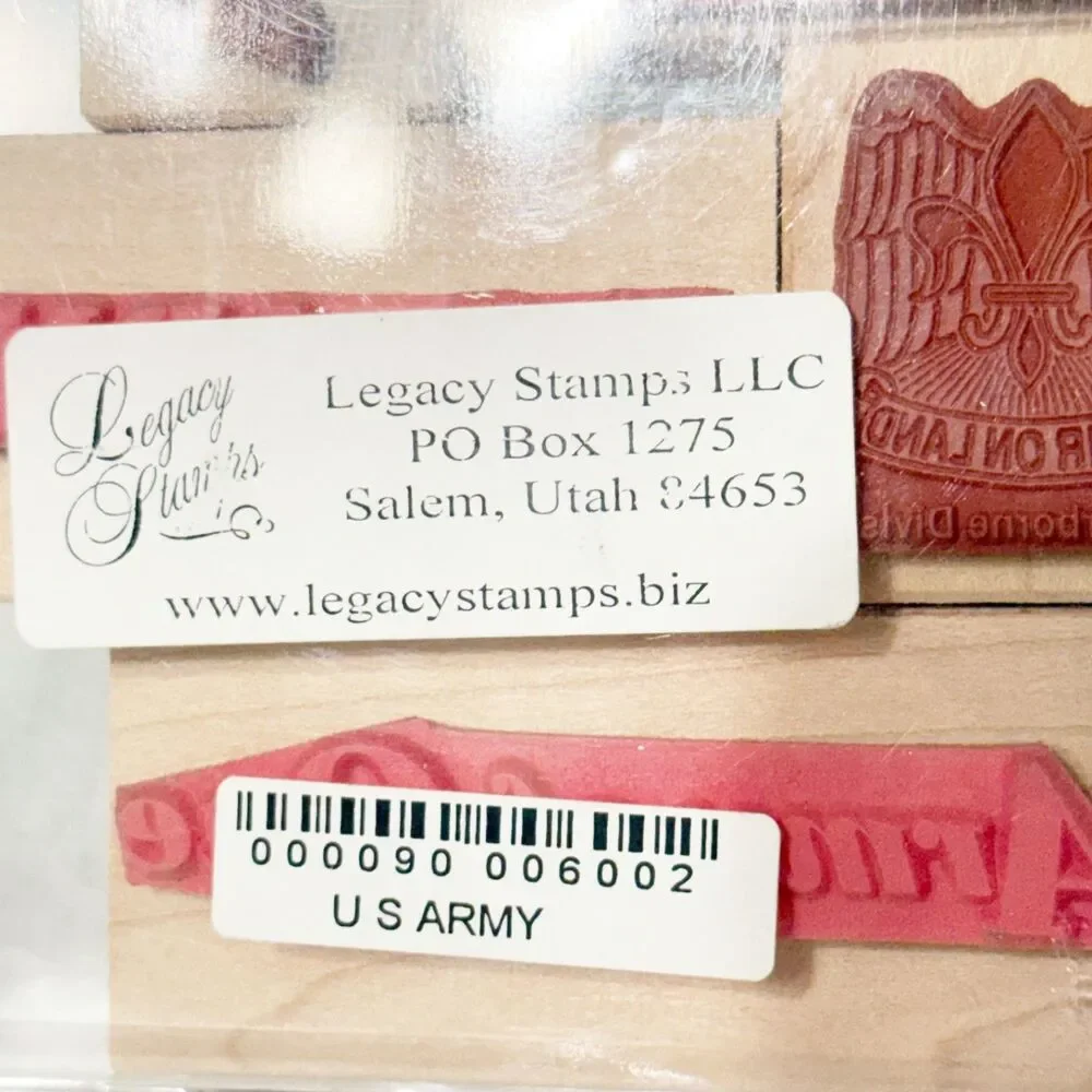 Vtg Set US Army Mounted Rubber Legacy Stamps Army of One Helicopter 82nd Airborn